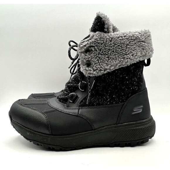 Skechers On-The-Go Outdoors Ultra Winter Sneaker Boots Waterproof Black Sz 9.5 - Picture 5 of 10